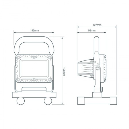 USB Rechargeable LED Work Light With H-Stand